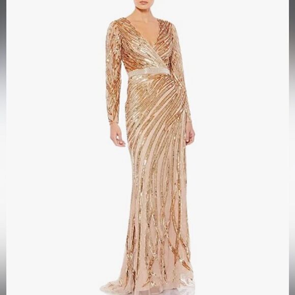 Mac Duggal 5438 V-Neck Dress for Evening - Gorgeous Formal Dress - Picture 1 of 7